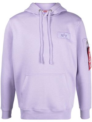 Alpha Industries logo-print hoodie - Purple
