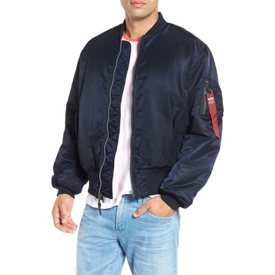 Alpha Industries MA-1 Reversible Bomber Jacket in Replica Blue 