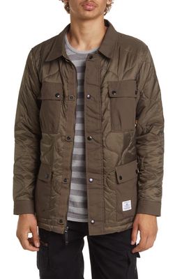 Alpha Industries Onion Quilted Shirt Jacket in Vintage Brown