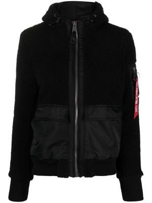Alpha Industries panelled hooded jacket - Black
