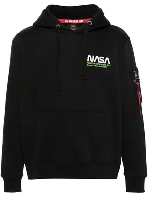 Alpha Industries Skylab Nasa graphic-print hoodie - Black