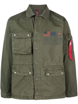 Alpha Industries stamp-print military jacket - Green