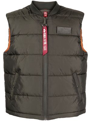 Alpha Industries zipped padded vest - Green