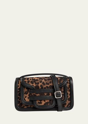 Alpha Leopard Leather Shoulder Bag
