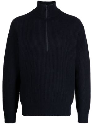 Alpha Tauri half-zip wool jumper - Blue