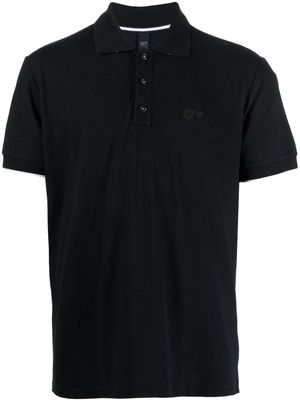Alpha Tauri logo-appliqué piqué polo shirt - Black