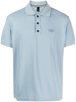 Alpha Tauri logo-appliqué piqué polo shirt - Blue