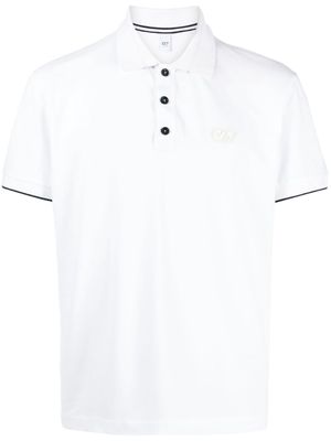 Alpha Tauri logo-appliqué piqué polo shirt - White