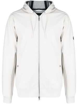 Alpha Tauri logo-patch zip-up hoodie - White