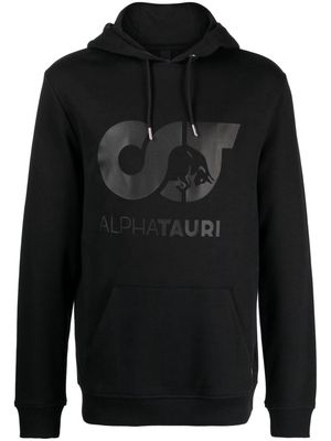 Alpha Tauri logo-print jersey hoodie - Black