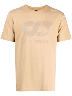 Alpha Tauri logo-print stretch-cotton T-shirt - Neutrals