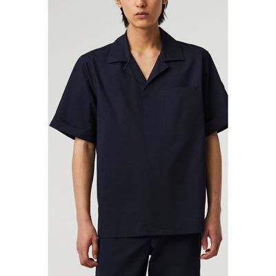 AlphaTauri Welsh Short Sleeve Button-Up Shirt in Navy