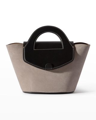Alqueria Mix-Leather Top-Handle Bag