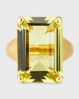 Alta 18K Yellow Gold Ring with Quartz Citrine, Size 7