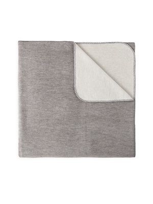 Alta Reversible Cotton Blanket - Gray - Gray