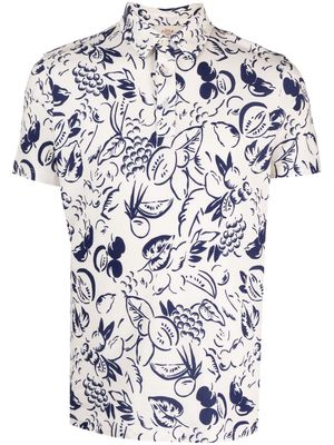 Altea abstract-print cotton polo shirt - Neutrals