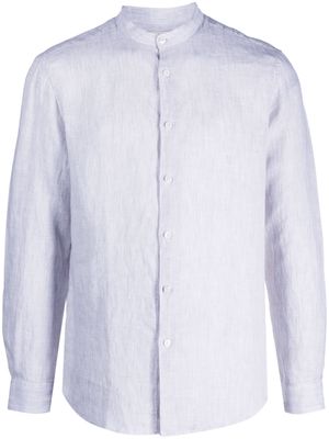 Altea band-collar linen shirt - Blue