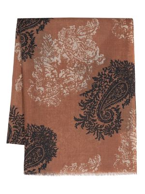Altea bandana-print wool scarf - Brown