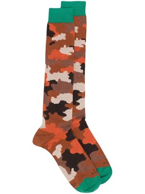 Altea camouflage-pattern knit socks - Brown