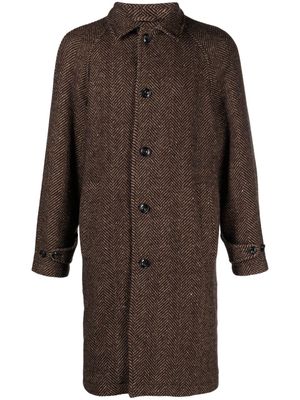 Altea chevron-knit virgin-wool coat - Brown