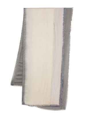 Altea colour-block fringed scarf - Grey