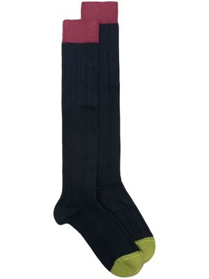 Altea colour-block knee-high socks - Blue