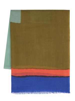 Altea colour-block wool scarf - Green