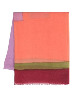 Altea colour-block wool scarf - Orange