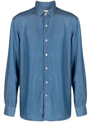 Altea cutaway collar denim-effect shirt - Blue