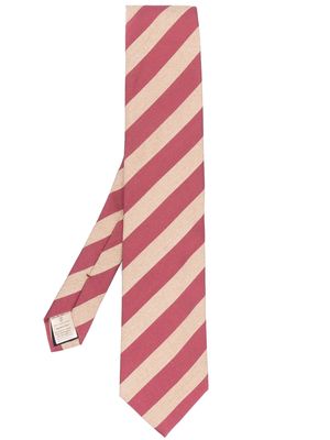 Altea diagonal stripe-print tie - Pink