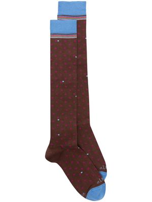 Altea dot-pattern jersey socks - Brown