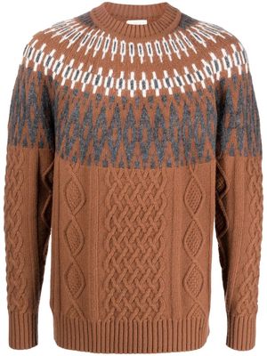 Altea fair isle embroidered wool-cashmere jumper - Brown