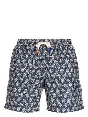 Altea floral-print drawstring swim shorts - Blue
