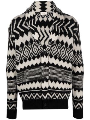 Altea intarsia-knit button-up cardigan - Black