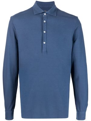 Altea long-sleeve cotton polo shirt - Blue