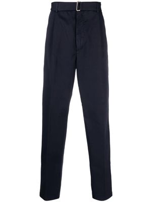 Altea poplin-texture pleated trousers - Blue