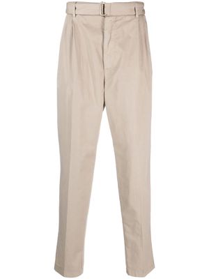 Altea poplin-texture pleated trousers - Neutrals