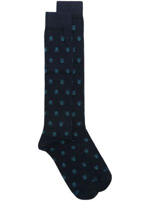 Altea skull-pattern knee-high socks - Blue