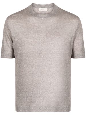 Altea slub-texture short-sleeve T-shirt - Brown