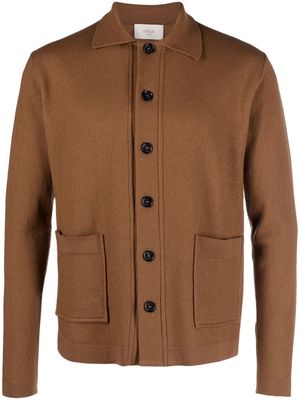 Altea spread-collar virgin wool cardigan - Brown