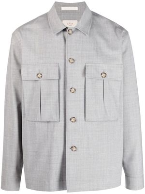 Altea stretch-wool button-up shirt jacket - Grey