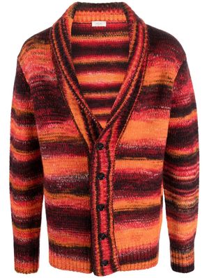 Altea striped ribbed-knit cardigan - Red