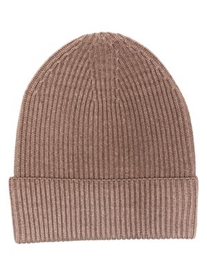 Altea turn-up ribbed-knit beanie - Brown