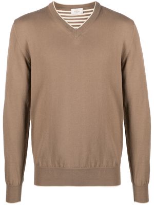 Altea V-neck knitted cotton sweatshirt - Neutrals