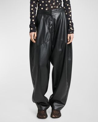 Altermat Faux Leather Tapered Wide-Leg Pants