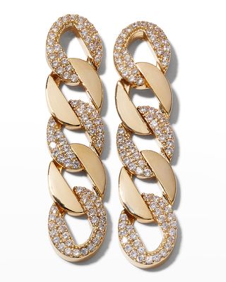 Alternating Pave Curb Earrings