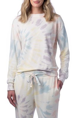 Alternative Throwback Washed Terry Pajama Sweatshirt in Spectrum Spiral Td