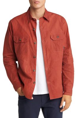 Alton Lane Cooper Dry Waxed Cotton Shirt Jacket in Brick Red