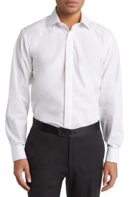 Alton Lane Sullivan Tailored Fit Tuxedo Shirt in White Twill