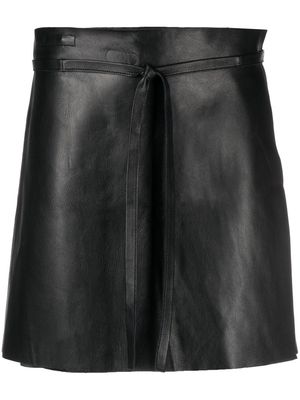 altu A-line tie-fastening skirt - Black